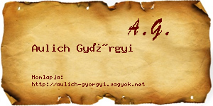 Aulich Györgyi névjegykártya