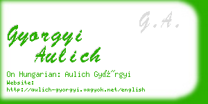 gyorgyi aulich business card